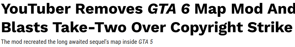《GTA5》玩家制作的GTA6预测地图MOD被下架 来自官方压力