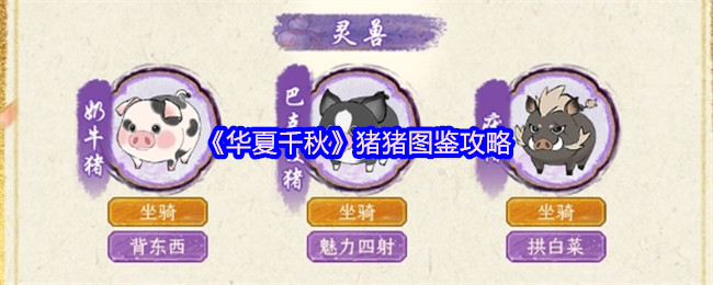 《华夏千秋》猪猪图鉴攻略