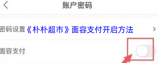 《朴朴超市》面容支付开启方法