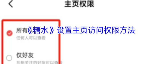 《糖水》设置主页访问权限方法