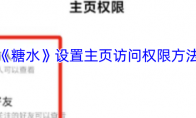 《糖水》设置主页访问权限方法