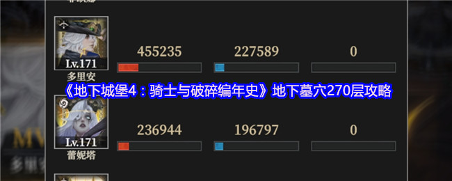 《地下城堡4：骑士与破碎编年史》地下墓穴270层攻略
