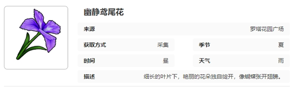《开放空间》罗塔花园广场采集物图鉴