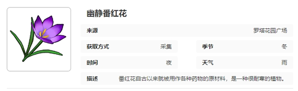《开放空间》罗塔花园广场采集物图鉴