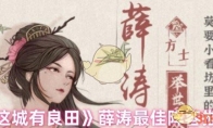 《这城有良田》薛涛最佳阵容推荐