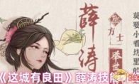 《这城有良田》薛涛技能介绍